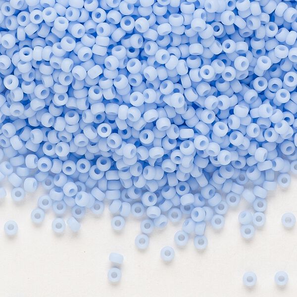 Seed bead, Miyuki, glass, pkg/25g, #11 rocaille, opaque matte agate blue, (RR-494F). image number 0