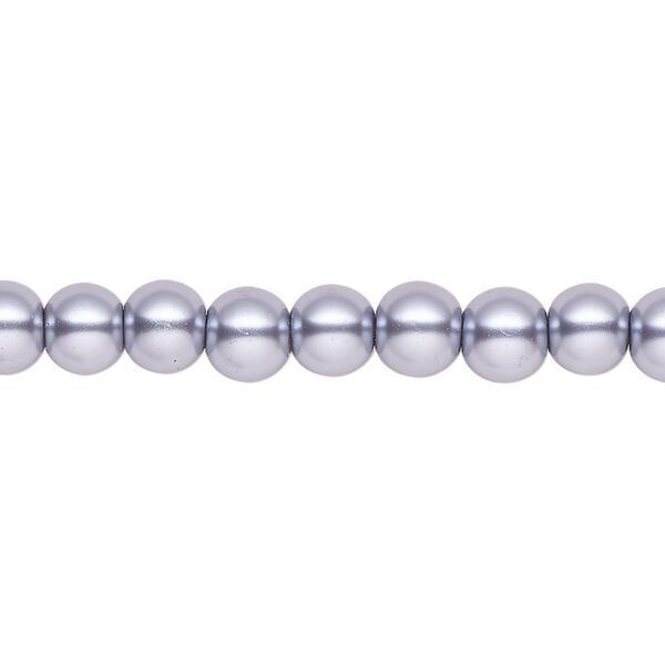 Pearl 2pk pewter, Celestial Crystal® 6mm round 15.5-16 inch image number 0