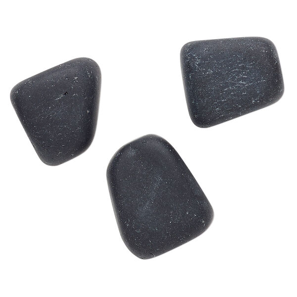 Component, obsidian (natural), matte, medium undrilled nugget, Mohs hardness 5 to 5-1/2. Sold per pkg of 3. image number 0