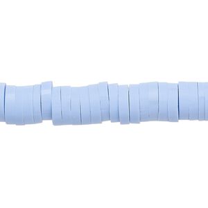 Bead, polymer clay, opaque periwinkle, 8x2mm heishi. Sold per pkg of (2) 15-1/2" to 16" strands.