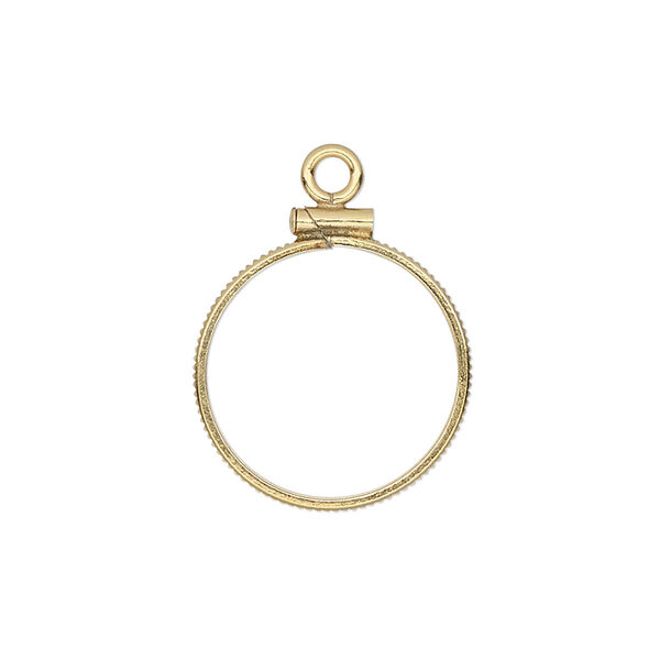 Drop, 14Kt gold-filled, 18.5mm open round with 18mm screw-fastened flat round bezel setting. Sold individually. image number 0
