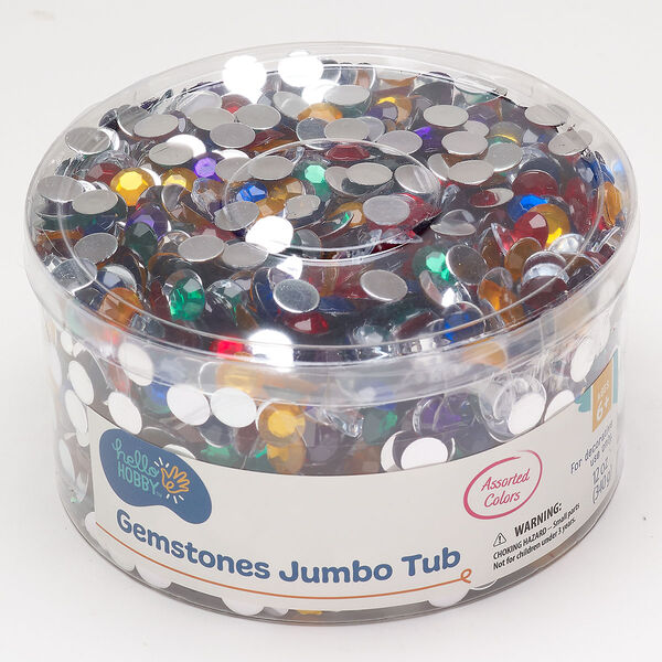 Flat back mix acrylic 1pk 8.9-9.2mm faceted round SS42, mixed colors 12 ounce image number 0