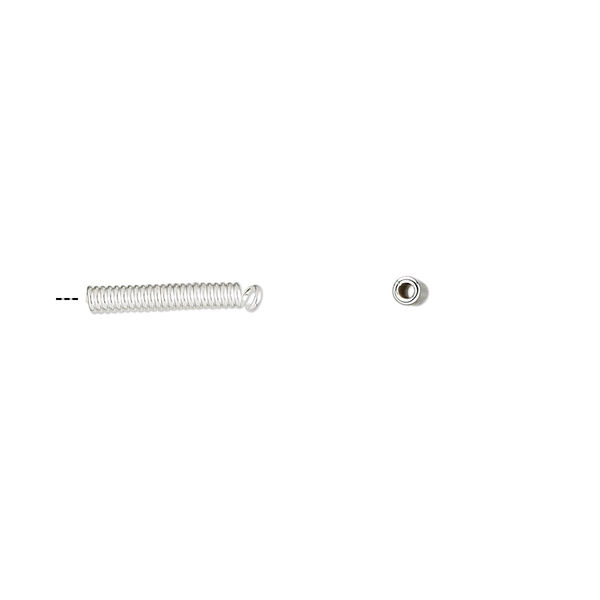 Cord coil, silver-plated brass, 11x2mm with loop. Sold per pkg of 100. image number 0