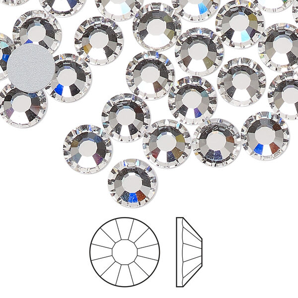 Flat back 288pk crystal foil back, Preciosa Viva 12® Czech crystal rhinestone 7-7.3mm chaton rose round SS34 image number 0