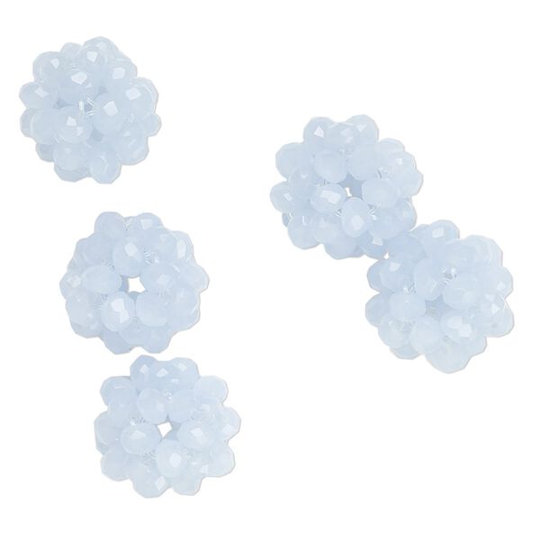 Bead, glass and monofilament, translucent light blue, 10mm round. Sold per pkg of 6. image number 0