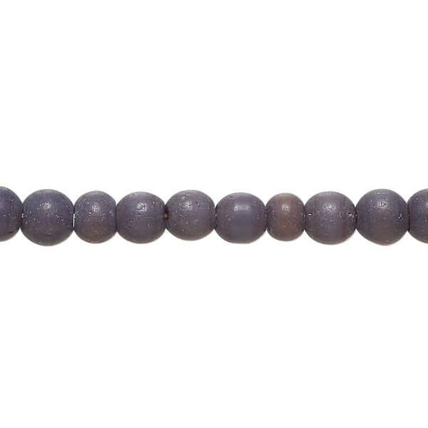 Bead, cat's eye glass (fiber optic glass), purple, 4-6mm round. Sold per 14-inch strand, approximately 77 beads. image number 0