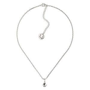 Necklace, Everyday Jewelry™, Crystal Passions® and silver-plated "pewter", crystal clear, 7.5mm round, 16 inches with 2-1/2 inch extender chain and lobster claw clasp. Sold individually.