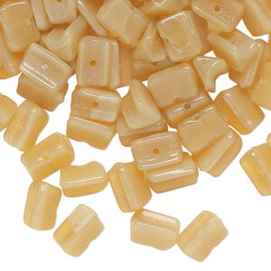 Bead, Czech glass, translucent tan, 6mm chip. Sold per 1-ounce pkg.