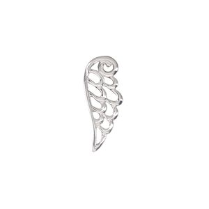 Component, sterling silver, 20x8mm double-sided wing. Sold individually.