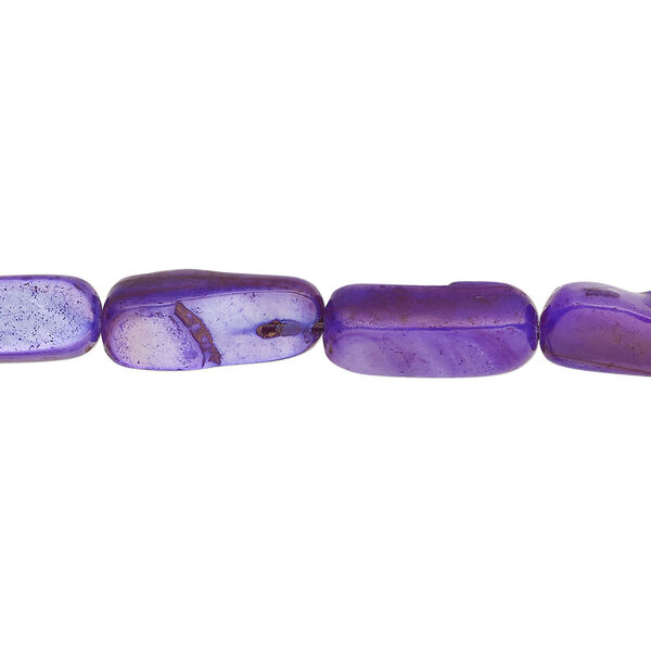 Mother-of-pearl shell 1pkg1, stick bead 15 inch royal purple 12x5mm-15x8mm image number 0