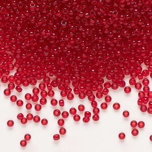 Seed bead, Preciosa Ornela Czech glass, pkg/50g, #11 rocaille, transparent ruby, (90090).