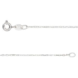 Chain, Gossamer™, sterling silver, pkg/14 inches with springring clasp, 1mm cable.