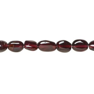 Rhodolite garnet 1pkg1, puffed oval bead, 13 inch 6x5mm-9x6mm