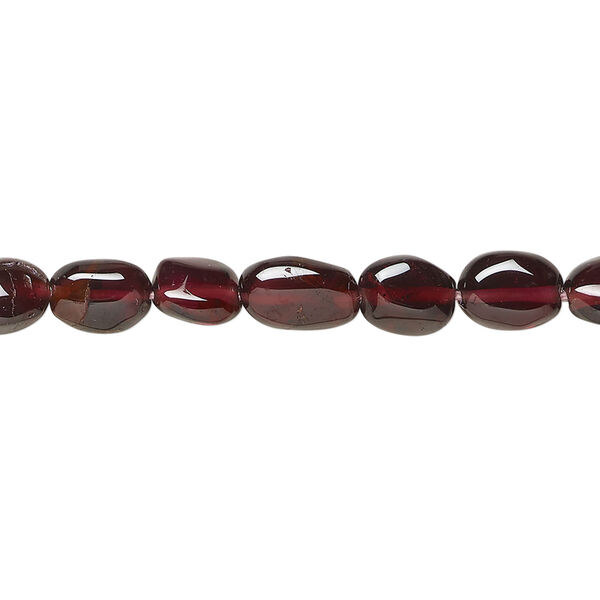 Rhodolite garnet 1pkg1, puffed oval bead, 13 inch 6x5mm-9x6mm image number 0