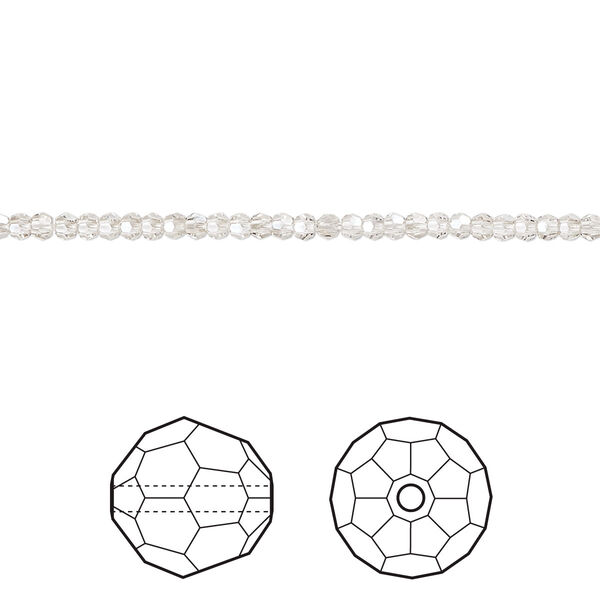 Bead 36pk crystal silver shade, Crystal Passions® 2mm round 5000 image number 0