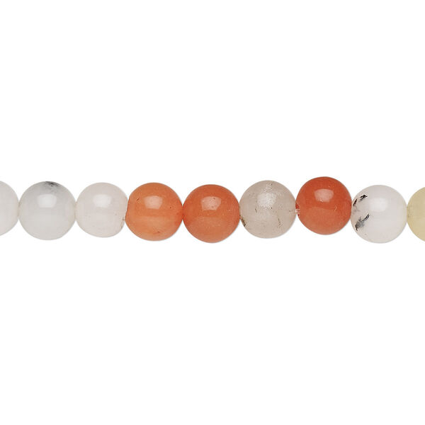 Tourmalinated quartz 1pkg1, round bead C- grade, 15 inch 6-7mm image number 0