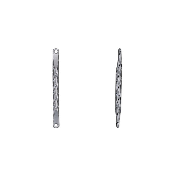 Link, gunmetal-plated brass, 20x2mm etched bar. Sold per pkg of 50. image number 0