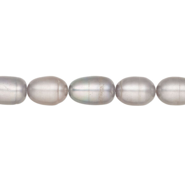 Freshwater pearl 1pkg1 rice, 14 inch grey 6-7mm cultured image number 0