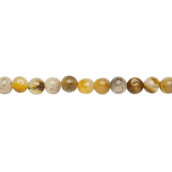 Tigereye 1pkg1, round bead natural 15 inch 4-5mm image number 0