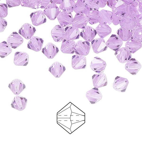 Bead 24pk violet, Preciosa Czech crystal 5mm bicone image number 0