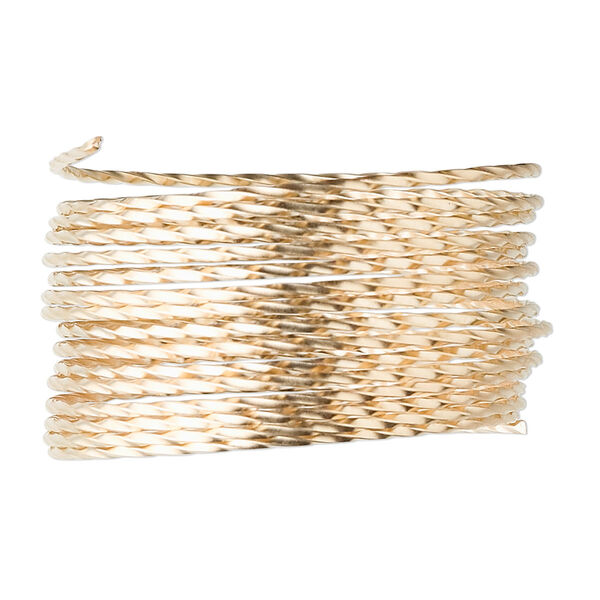 Wire, 12Kt gold-filled, half-hard, twisted round, 19 gauge. Sold per pkg of 5 feet. image number 0
