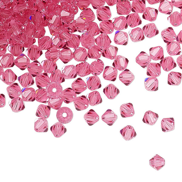 Bead 48pk rose, Preciosa Czech crystal 4mm bicone image number 0