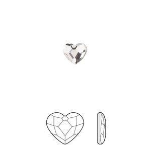 Flat back 288pk crystal foil back, Preciosa MAXIMA Czech crystal rhinestone 6mm heart