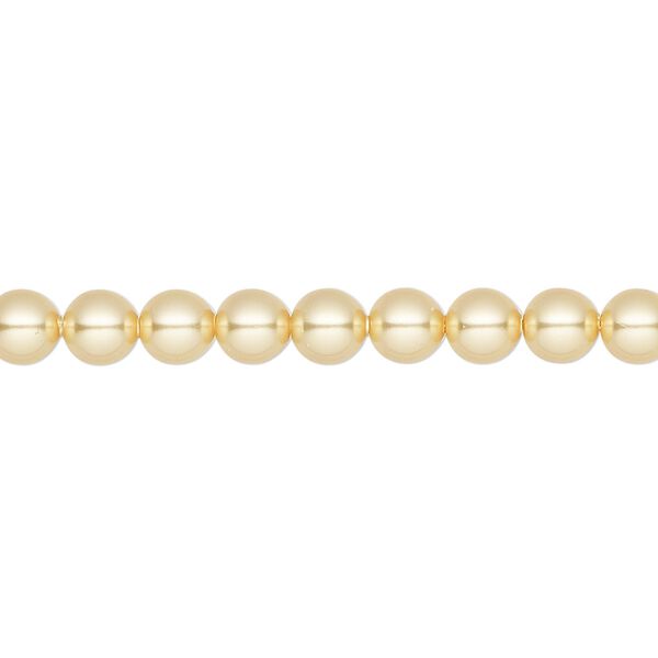 Pearl 100pk gold, Crystal Passions® 5mm round 5810 image number 0