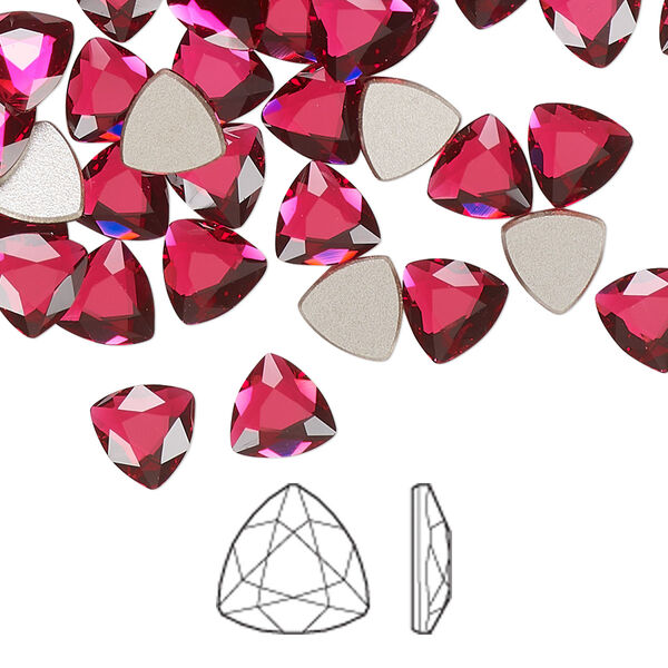 Flat back 6pk scarlet foil back, Crystal Passions® 7mm trilliant 2472 image number 0
