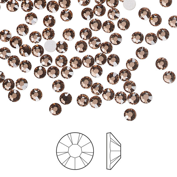 Flat back 1pkg144, dusty rose foil back Preciosa MAXIMA Czech crystal rhinestone 3-3.2mm chaton rose round SS12 image number 0
