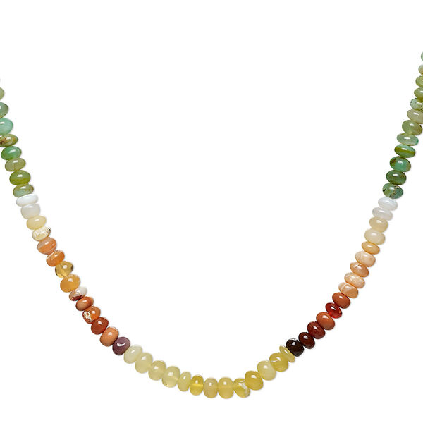 Multi-gemstone 1pkg1, hand-cut rondelle bead C+ grade, 13 inch 4x3mm-6x4mm image number 0