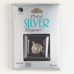 Drop, silver-finished "pewter" (zinc-based alloy), 15x13mm fancy teardrop. Sold per pkg of 2.