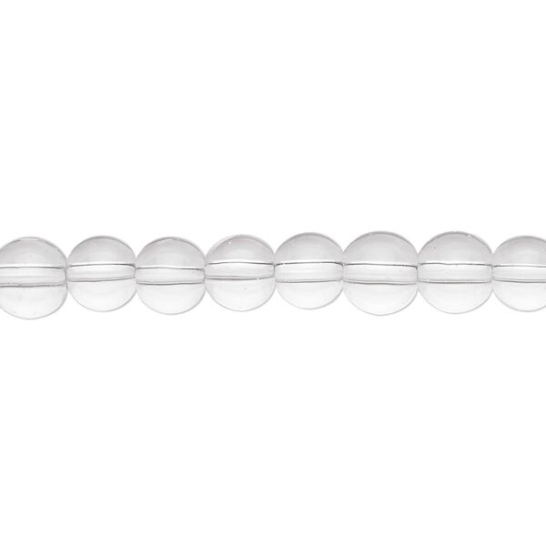 Bead, glass, clear, 6mm round. Sold per 36-inch strand. image number 0