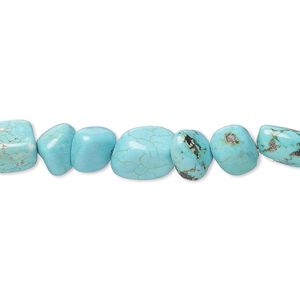 Magnesite 1pkg1, chip / pebble bead 15 inch medium / small to large