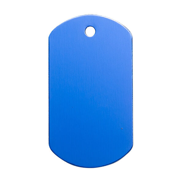 Focal, anodized aluminum, blue, 40x22mm double-sided dog tag. Sold per pkg of 2. image number 0
