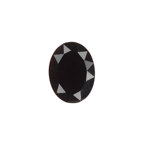 Black onyx 1pkg1, calibrated faceted oval cab B grade, 16x12mm image number 0