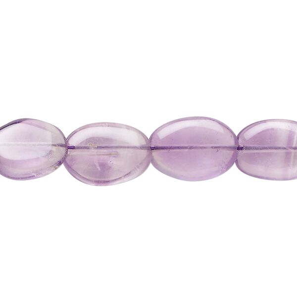 Amethyst 1pkg1, hand-cut puffed oval bead natural 14 inch 12x8mm-15x10mm image number 0