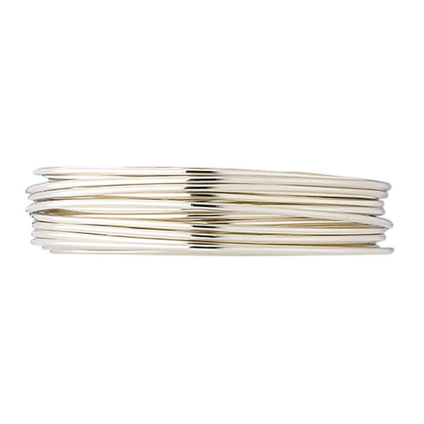 Wire, fine silver, half-hard, round, 20 gauge. Sold per pkg of 5 feet. image number 0