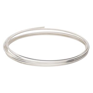 Wire, Beadalon®, silver-plated copper, half-hard, square, 18 gauge. Sold per 1.25-meter section.