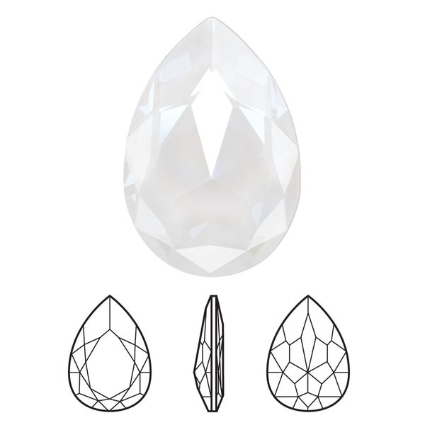 Fancy stone 24pk crystal electric white ignite LacquerPRO, Swarovski® 30x20mm pear 4327 image number 0
