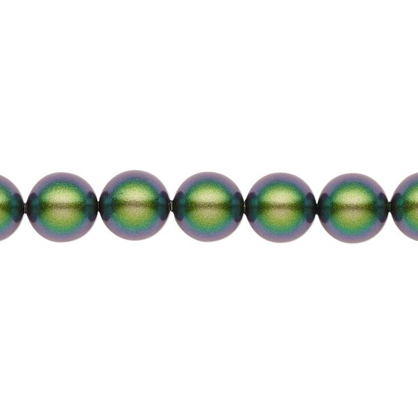 Pearl 50pk scarabaeus green, Crystal Passions&reg; 8mm round 5810 image number 0