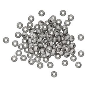 Bead, antique silver-plated brass, 5x3mm saucer. Sold per pkg of 100.