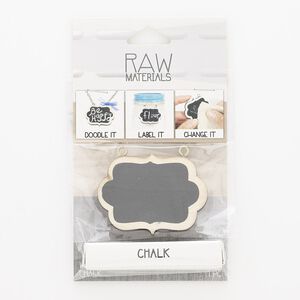 Focal, wood / chalk / gold-finished steel, black, 50x37mm fancy rectangle with 2 loops and 61x11mm square tube. Sold per 2-piece set.