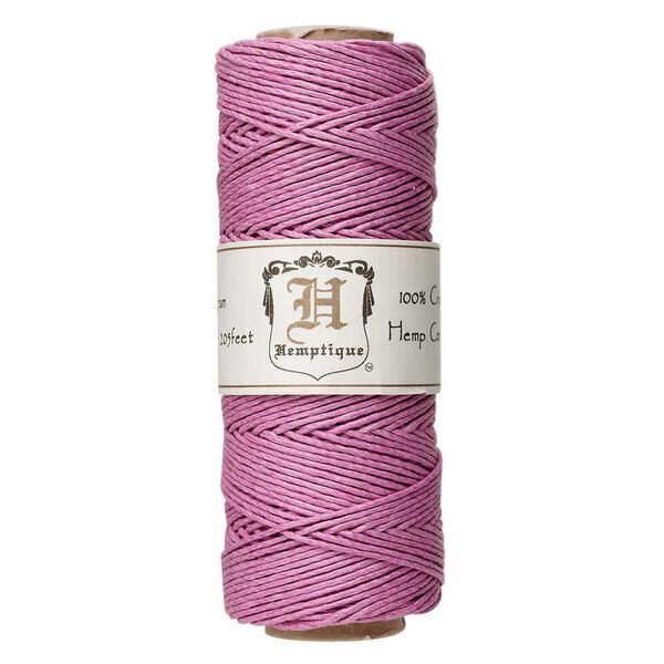 Cord, Hemptique®, polished hemp, dusty rose, 1mm diameter, 20-pound test. Sold per 205-foot spool. image number 0