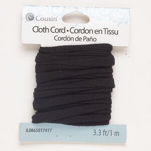 Cloth 1pkg1, flat round cord 1 meter black 5mm