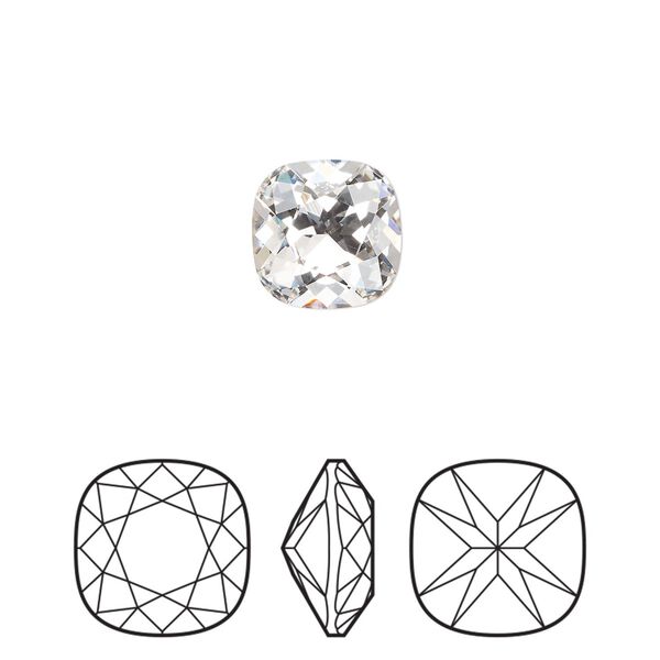 Fancy stone 2pk crystal foil back, Preciosa MAXIMA Czech crystal rhinestone 10mm cushion square image number 0