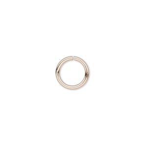 Jump ring, 14Kt rose gold-filled, 5mm round, 3.6mm inside diameter, 22 gauge. Sold per pkg of 20.