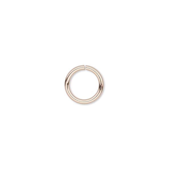 Jump ring, 14Kt rose gold-filled, 5mm round, 3.6mm inside diameter, 22 gauge. Sold per pkg of 20. image number 0