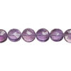 Amethyst (natural) 1pkg1, hand-cut faceted flat round bead, 7 inches 9mm image number 1