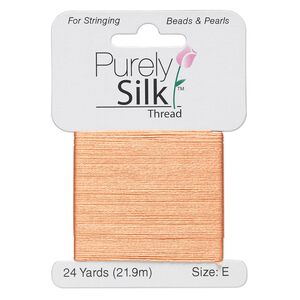 Thread, Purely Silk™, tangerine, size E. Sold per 24-yard card.